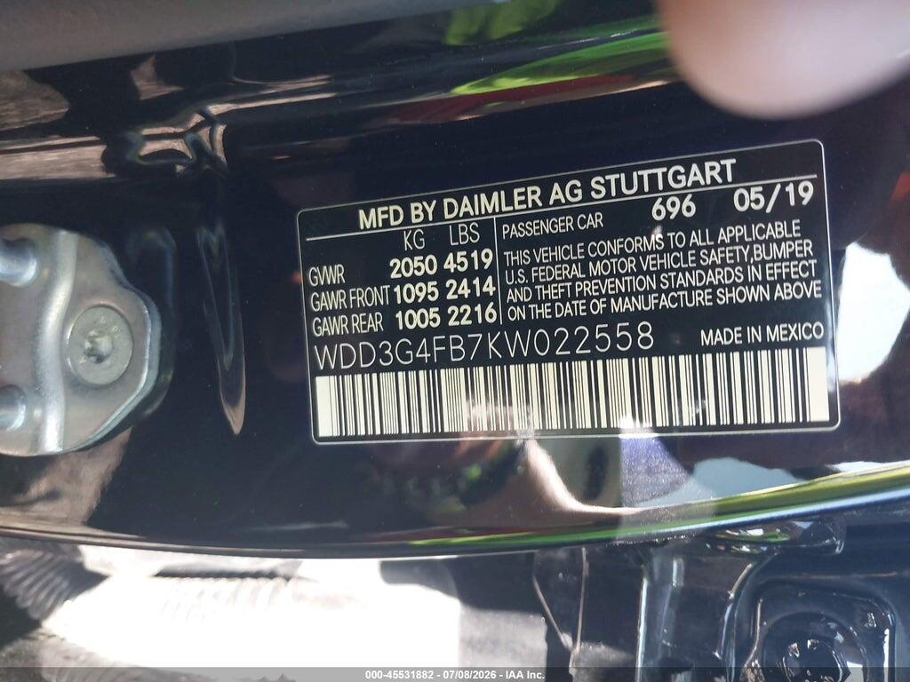 WDD3G4FB7KW022558 2019 MERCEDES-BENZ A 220 photo no. 9