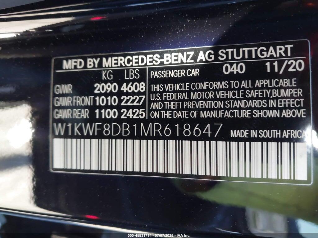 W1KWF8DB1MR618647 2021 MERCEDES-BENZ C 300 photo no. 9