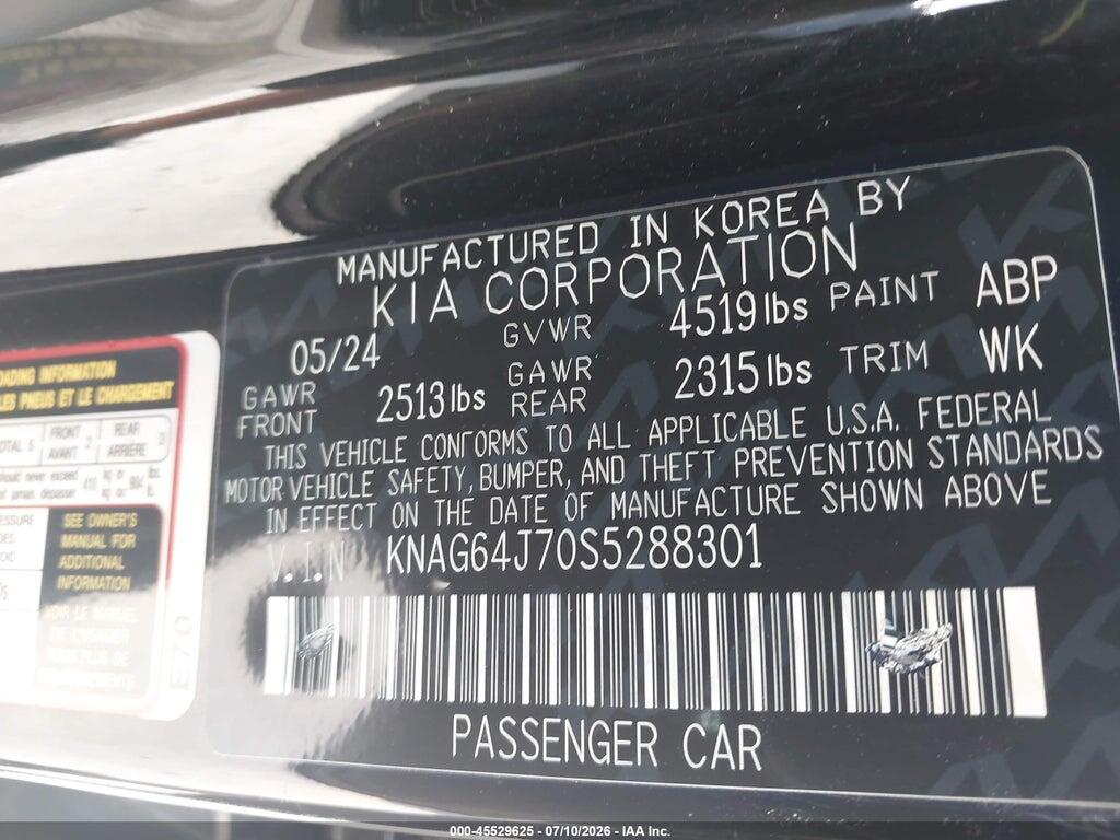 KNAG64J70S5288301 2025 KIA K5 photo no. 9