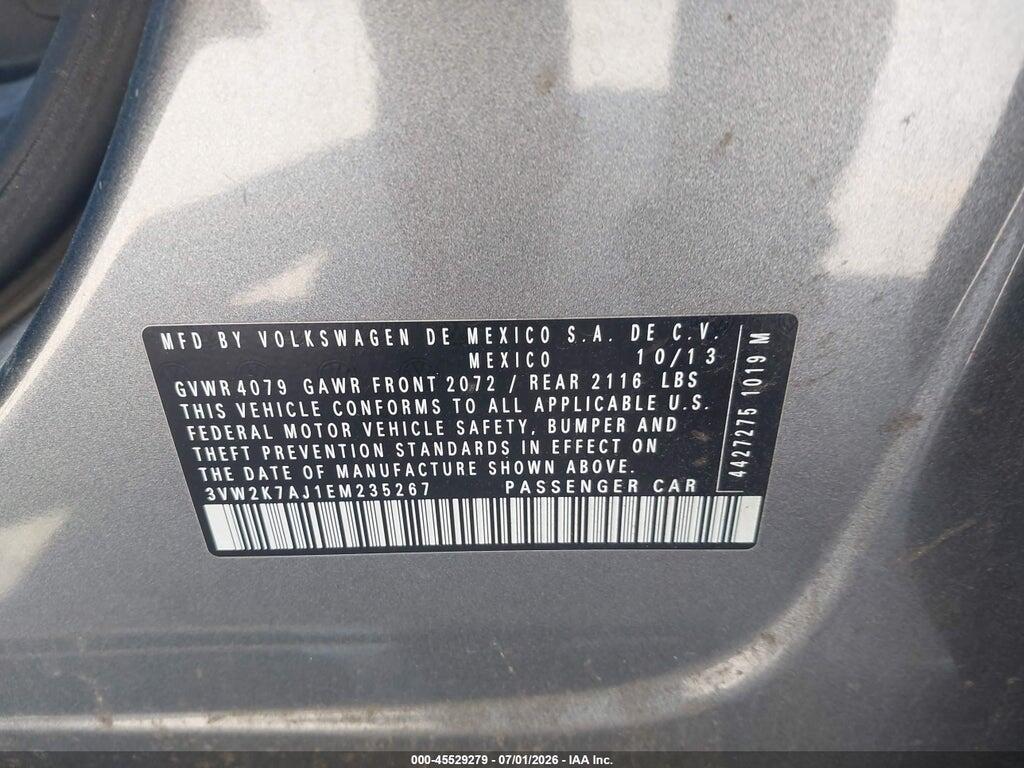 3VW2K7AJ1EM235267 2014 VOLKSWAGEN JETTA photo no. 9