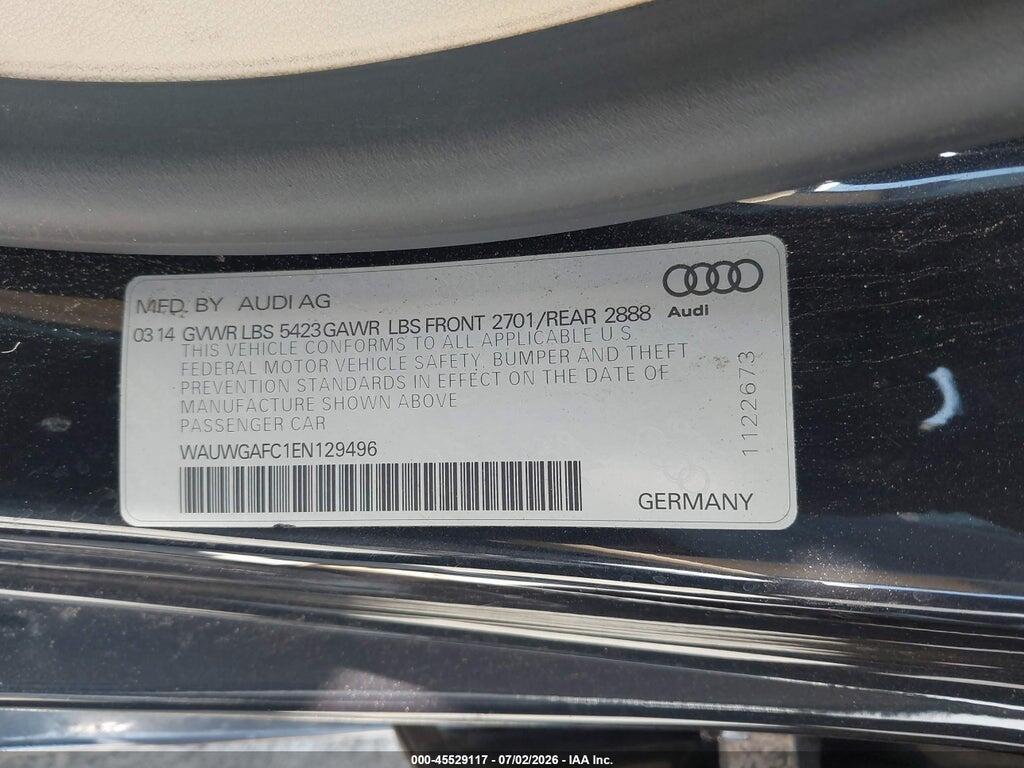 WAUWGAFC1EN129496 2014 AUDI A7 photo no. 9
