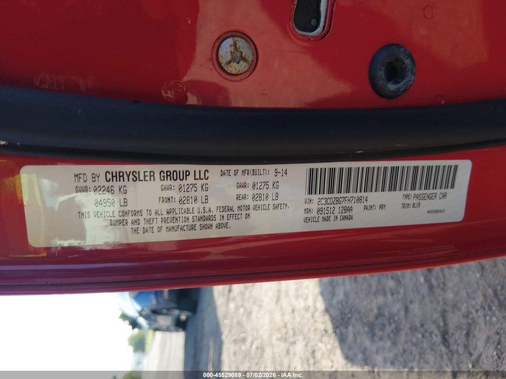 2C3CDZBG7FH710814 2015 DODGE CHALLENGER photo no. 9