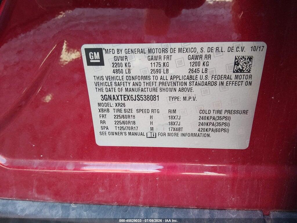 3GNAXTEX6JS538081 2018 CHEVROLET EQUINOX photo no. 9