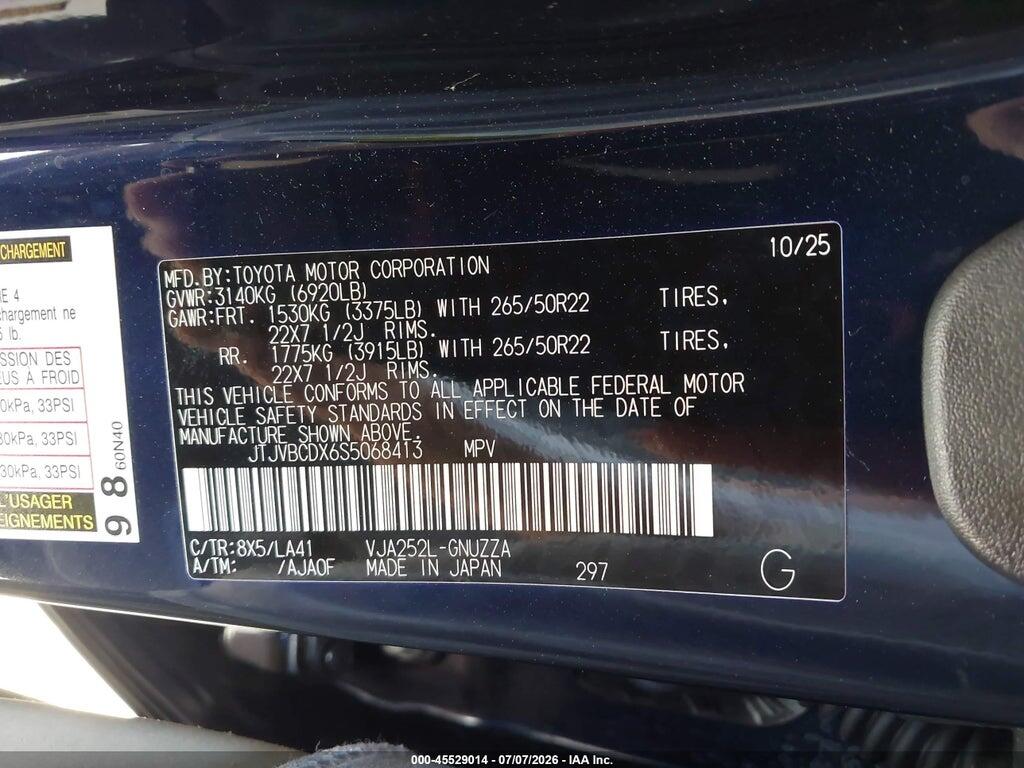JTJVBCDX6S5068413 2025 LEXUS GX 550 photo no. 9