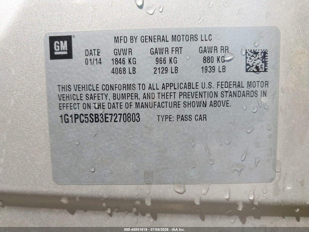 1G1PC5SB3E7270803 2014 CHEVROLET CRUZE photo no. 9