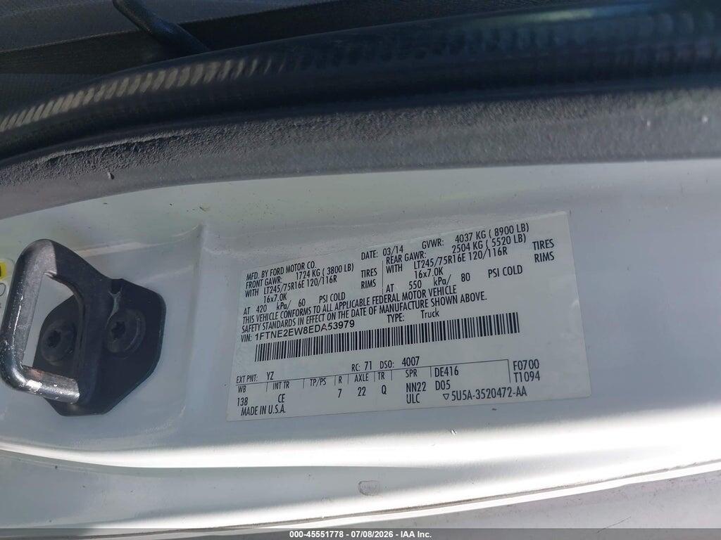 1FTNE2EW8EDA53979 2014 FORD E-250 photo no. 9