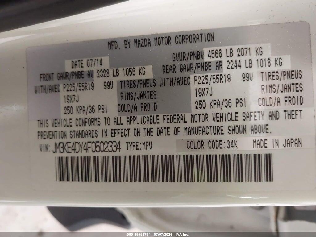JM3KE4DY4F0502334 2015 MAZDA CX-5 photo no. 9