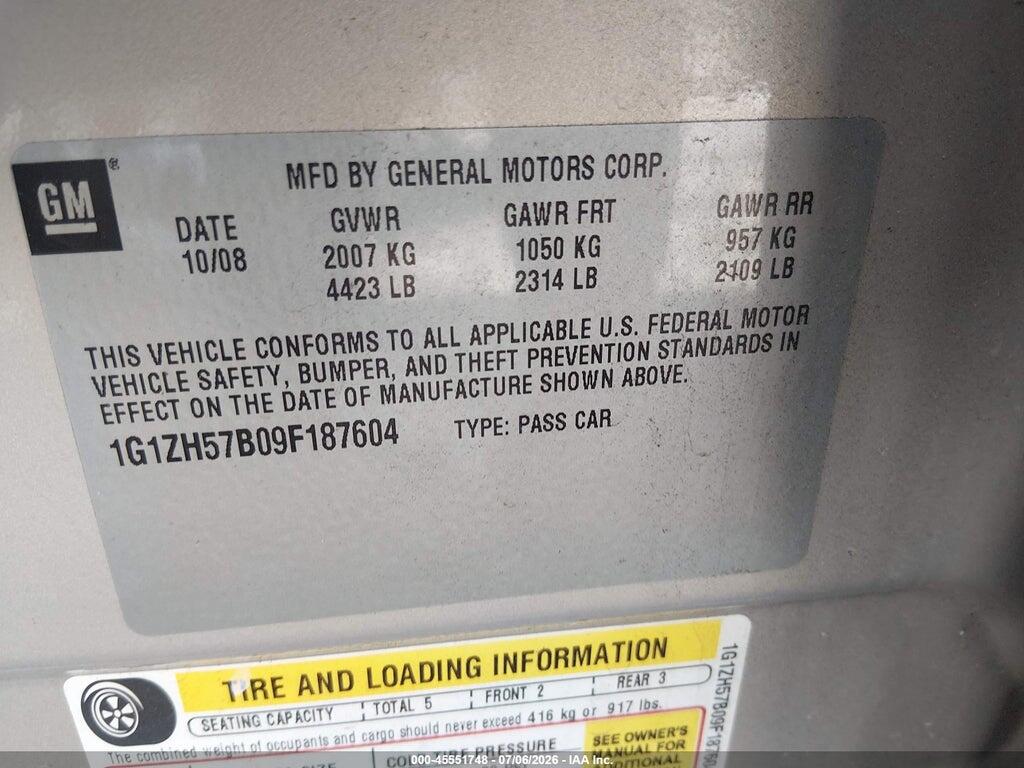 1G1ZH57B09F187604 2009 CHEVROLET MALIBU photo no. 9