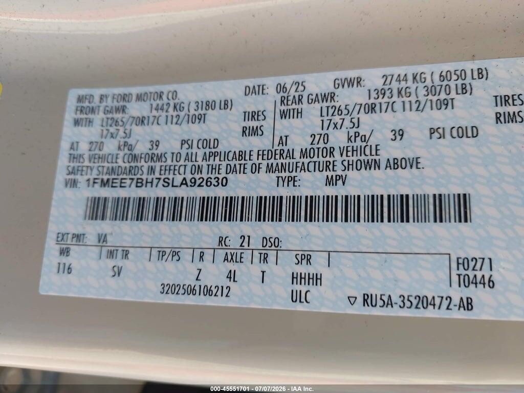 1FMEE7BH7SLA92630 2025 FORD BRONCO photo no. 9