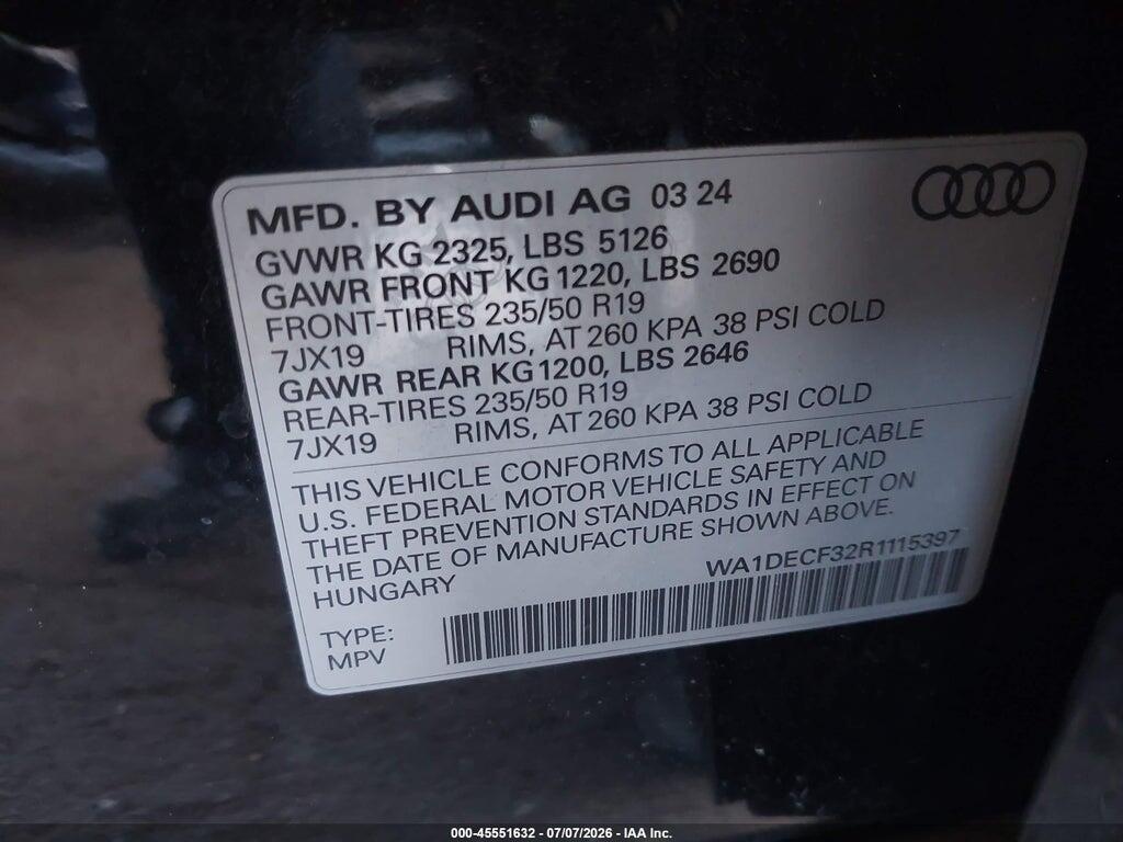 WA1DECF32R1115397 2024 AUDI Q3 photo no. 9