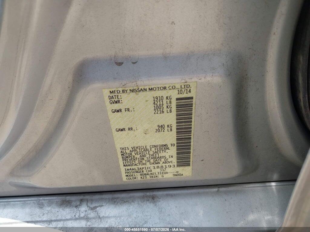 1N4AL3AP1FC188193 2015 NISSAN ALTIMA photo no. 9