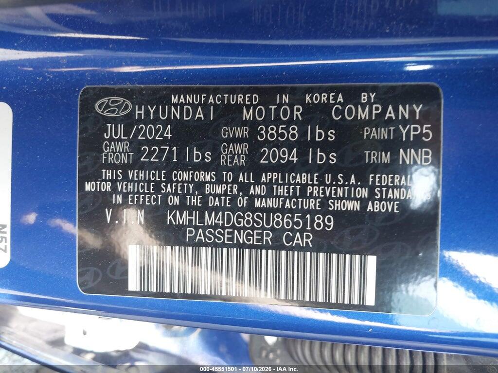 KMHLM4DG8SU865189 2025 HYUNDAI ELANTRA photo no. 9