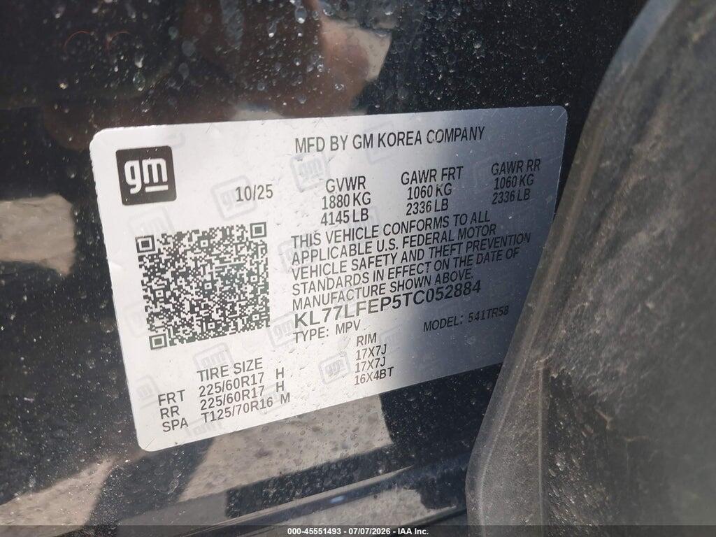 KL77LFEP5TC052884 2026 CHEVROLET TRAX photo no. 9