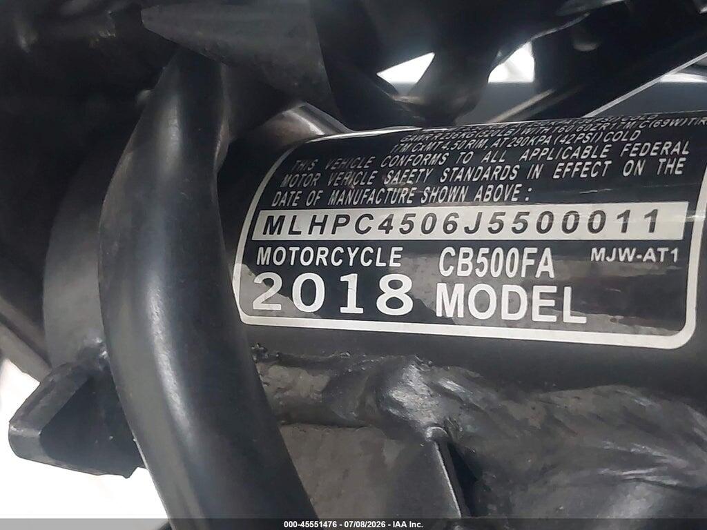 MLHPC4506J5500011 2018 HONDA CB500 photo no. 10