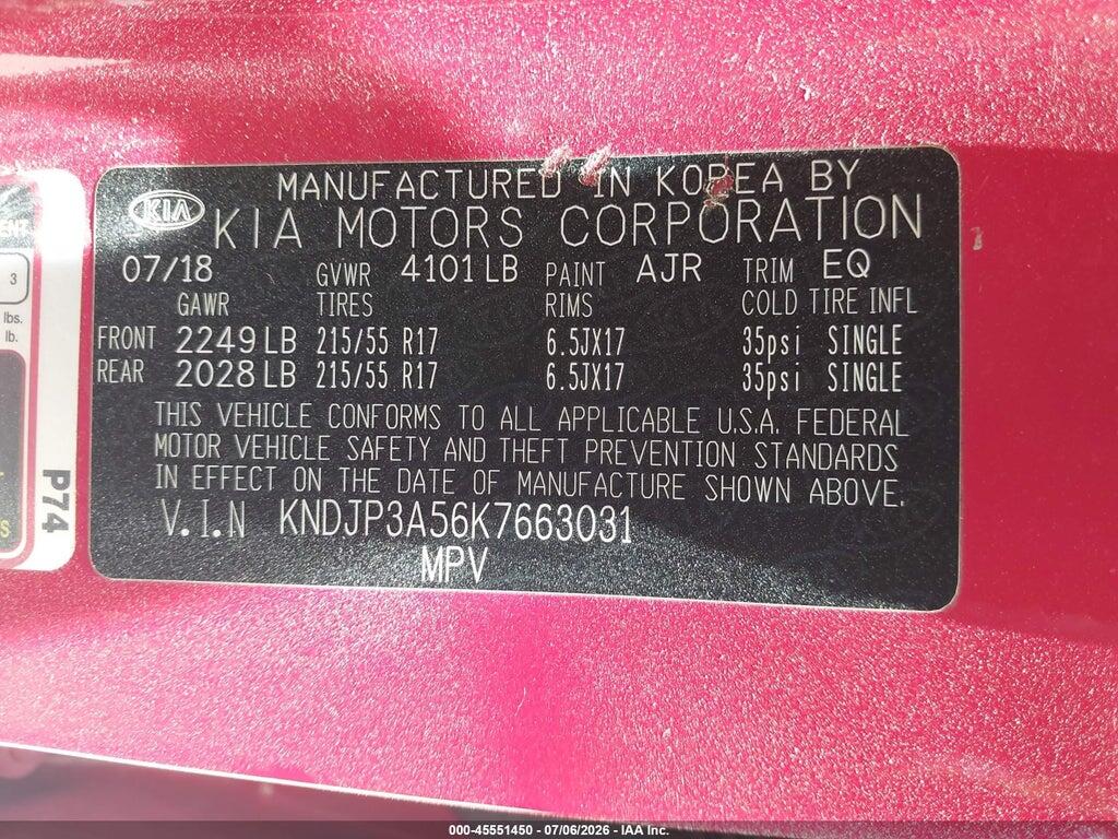 KNDJP3A56K7663031 2019 KIA SOUL photo no. 9