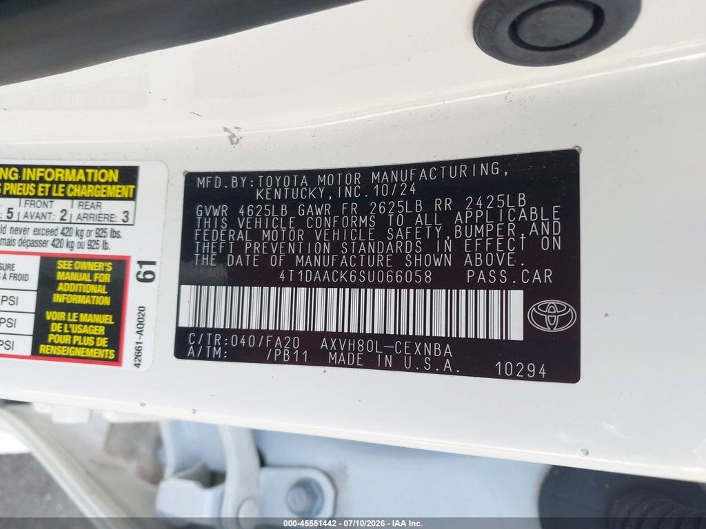 4T1DAACK6SU066058 2025 TOYOTA CAMRY photo no. 9