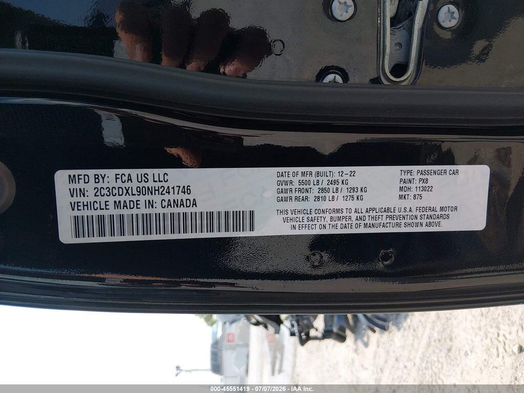 2C3CDXL90NH241746 2022 DODGE CHARGER photo no. 9