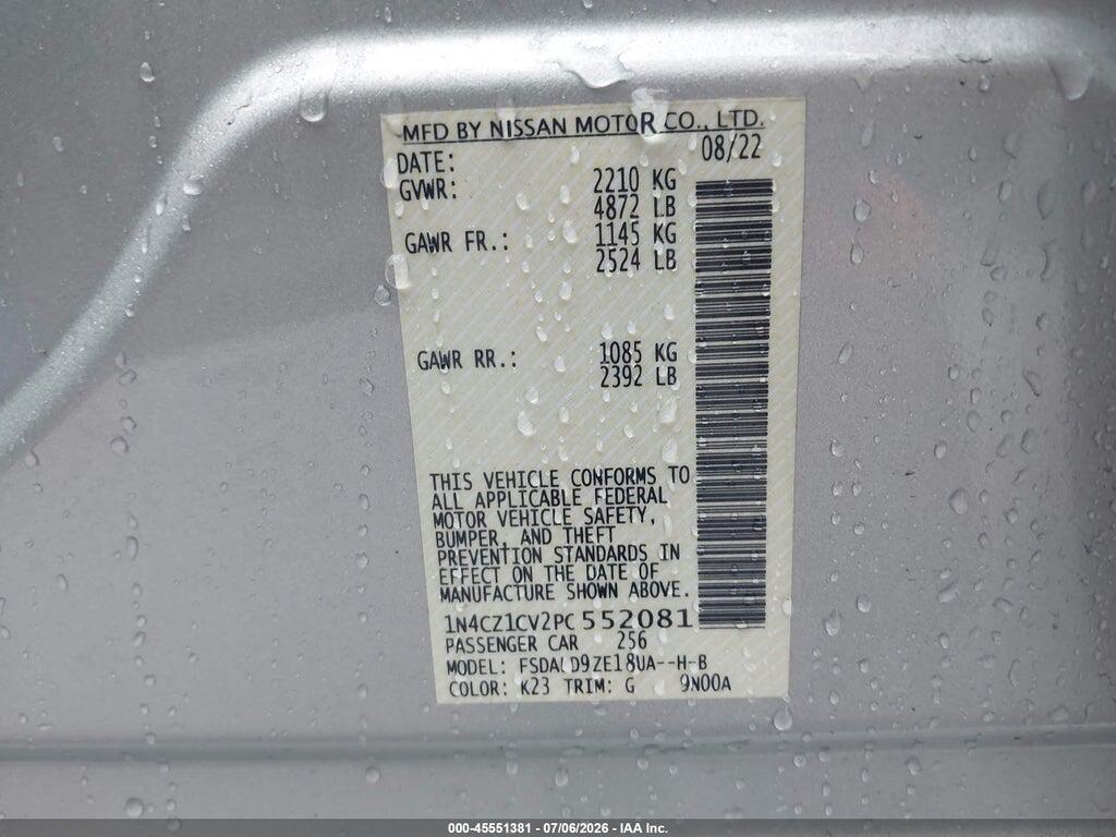 1N4CZ1CV2PC552081 2023 NISSAN LEAF photo no. 9