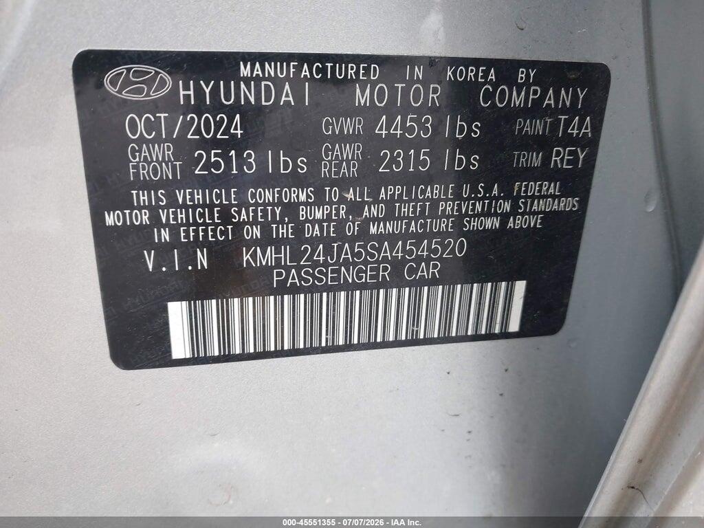 KMHL24JA5SA454520 2025 HYUNDAI SONATA photo no. 9