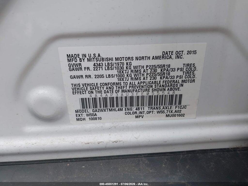 4A4AP3AU3FE055548 2015 MITSUBISHI OUTLANDER SPORT photo no. 9