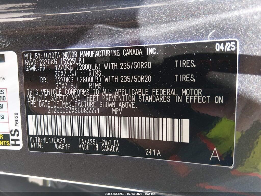 2T2GGCEZXSC085551 2025 LEXUS NX 350 photo no. 9
