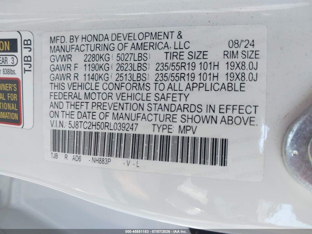5J8TC2H50RL039247 2024 ACURA RDX photo no. 9