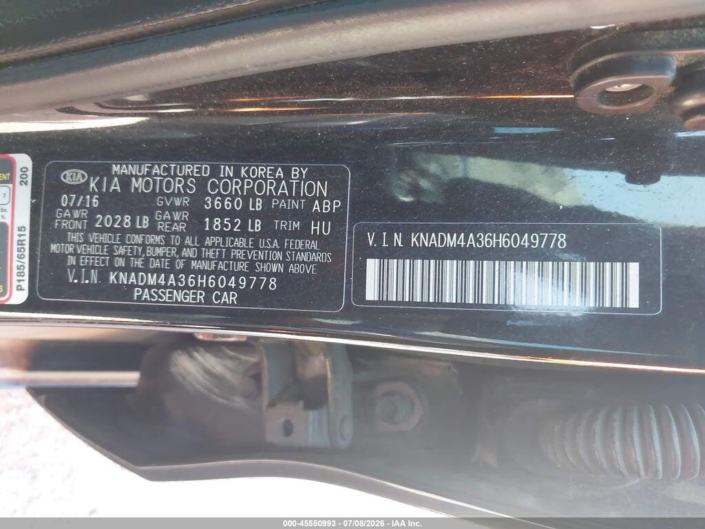KNADM4A36H6049778 2017 KIA RIO photo no. 9