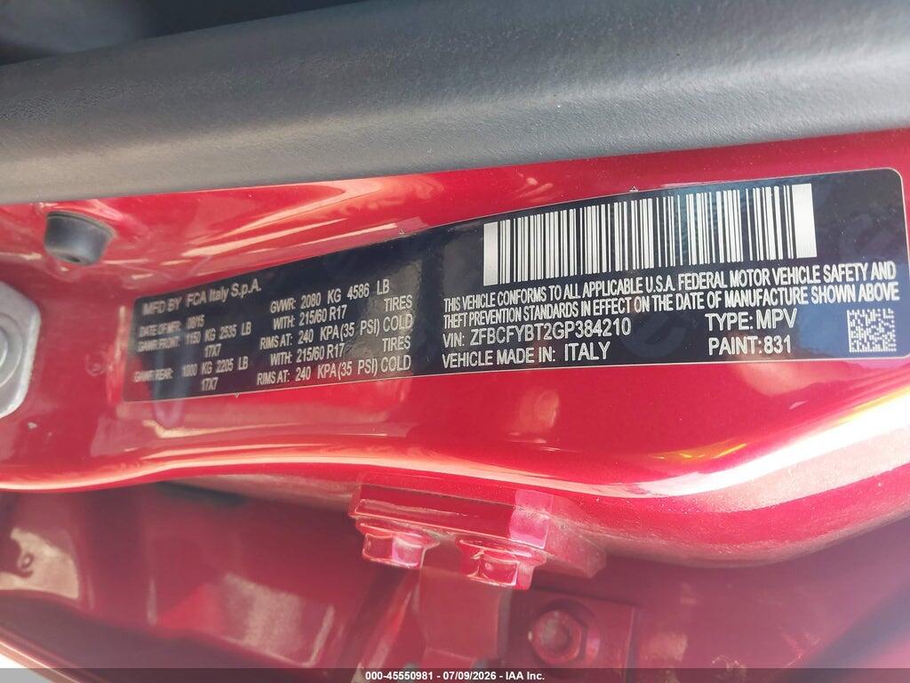 ZFBCFYBT2GP384210 2016 FIAT 500X photo no. 9