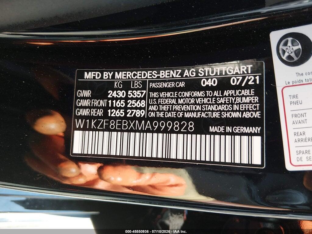 W1KZF8EBXMA999828 2021 MERCEDES-BENZ E 350 photo no. 9