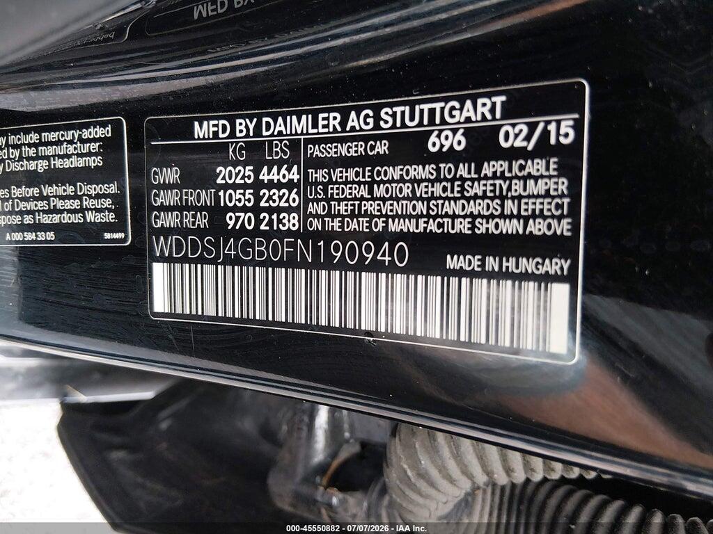 WDDSJ4GB0FN190940 2015 MERCEDES-BENZ CLA 250 photo no. 9