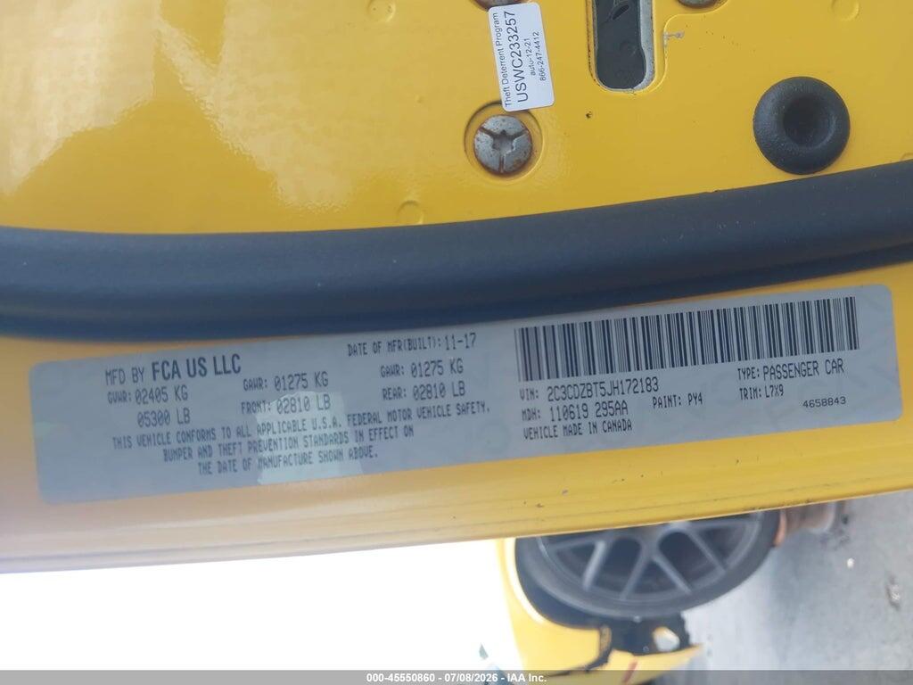 2C3CDZBT5JH172183 2018 DODGE CHALLENGER photo no. 9
