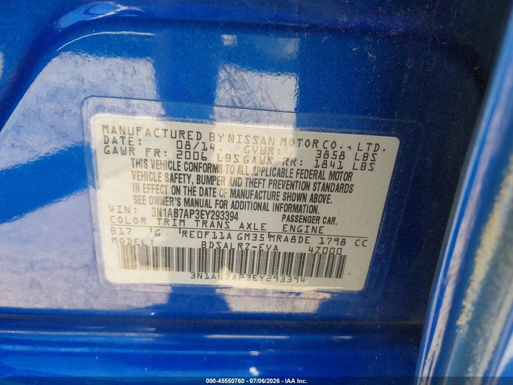 3N1AB7AP3EY293394 2014 NISSAN SENTRA photo no. 9