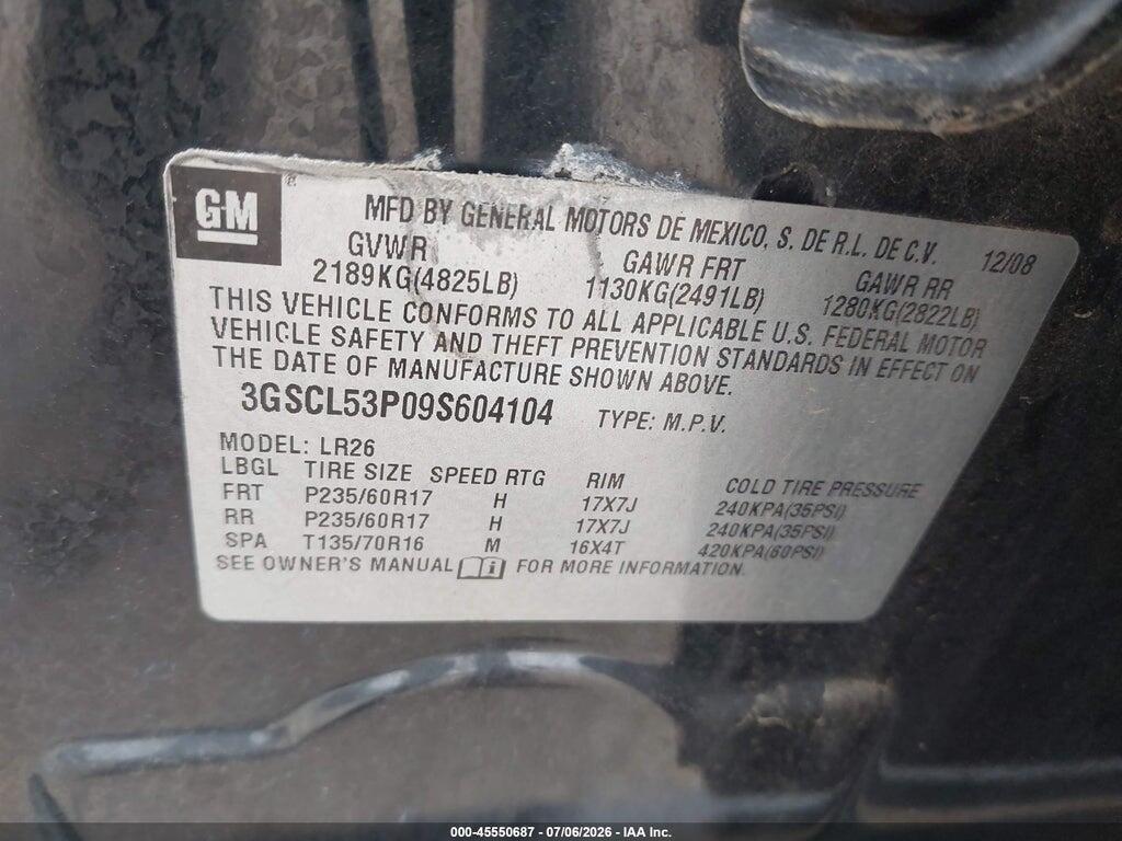 3GSCL53P09S604104 2009 SATURN VUE photo no. 9