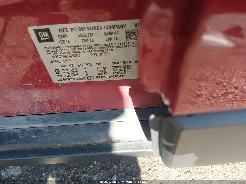 KL7CJKSB9FB263229 2015 CHEVROLET TRAX photo no. 9