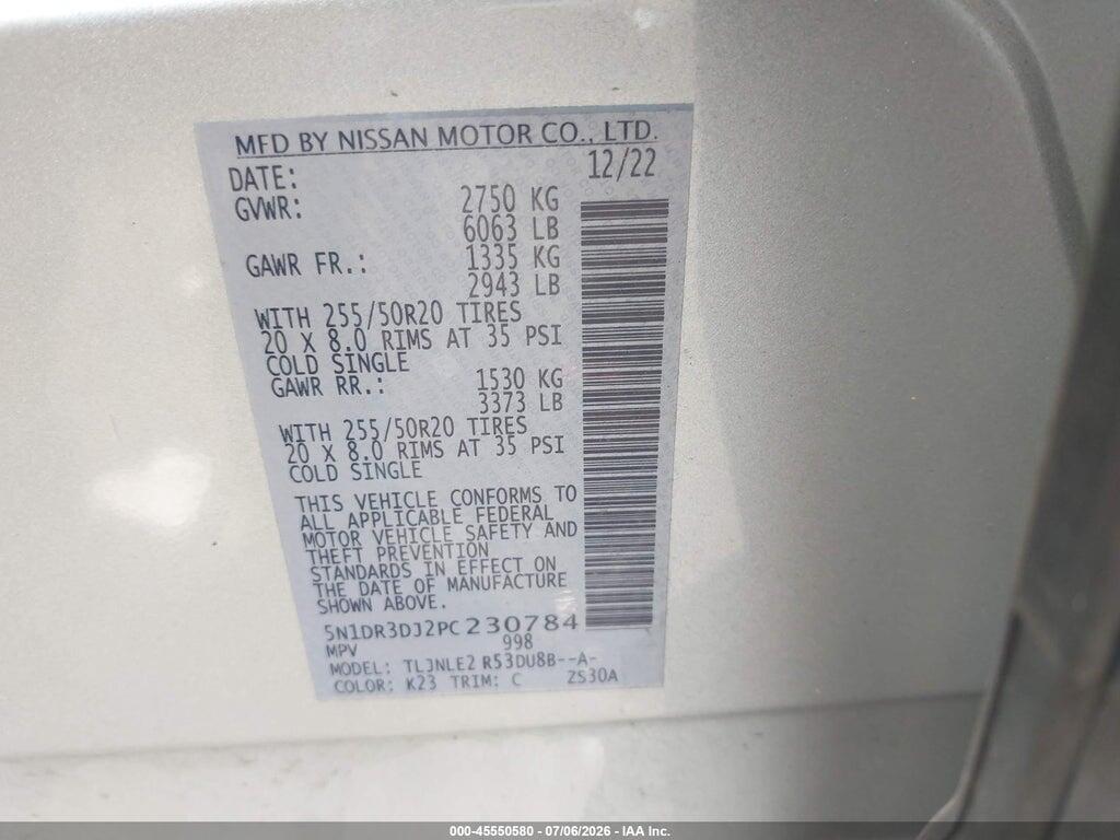 5N1DR3DJ2PC230784 2023 NISSAN PATHFINDER photo no. 9