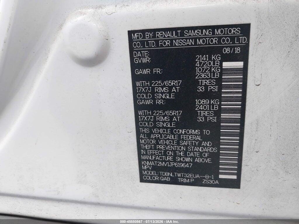 KNMAT2MV1JP619647 2018 NISSAN ROGUE photo no. 9