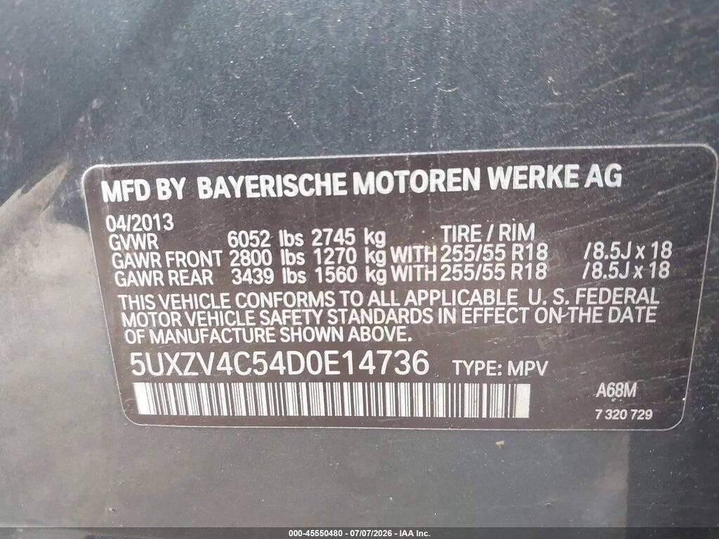 5UXZV4C54D0E14736 2013 BMW X5 photo no. 9