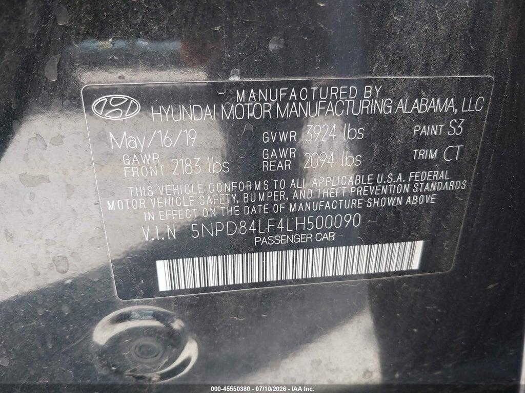 5NPD84LF4LH500090 2020 HYUNDAI ELANTRA photo no. 9