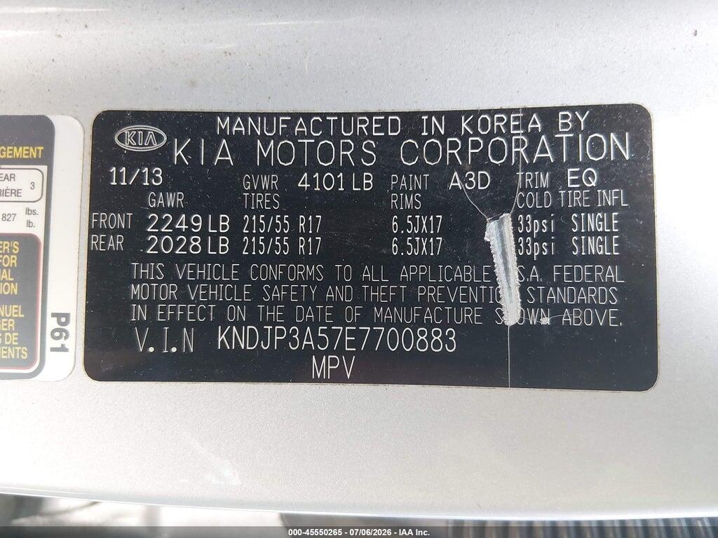 KNDJP3A57E7700883 2014 KIA SOUL photo no. 9
