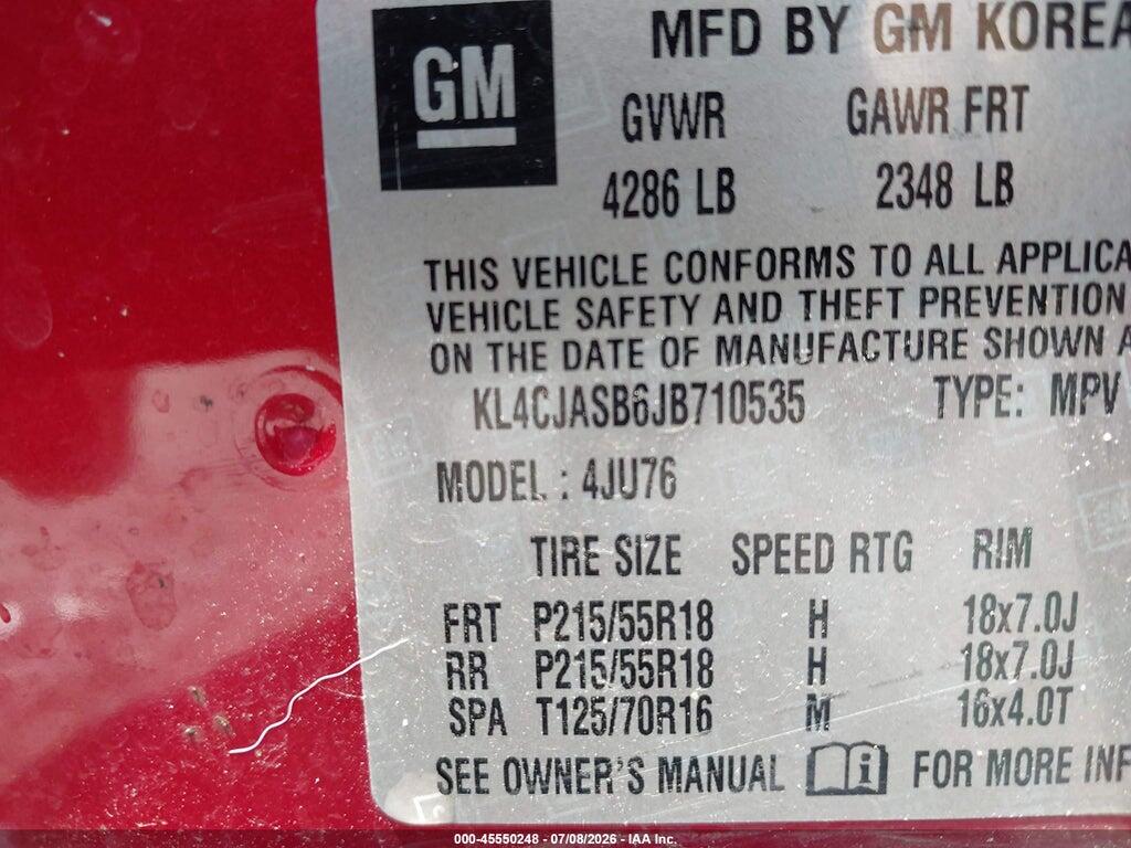 KL4CJASB6JB710535 2018 BUICK ENCORE photo no. 9