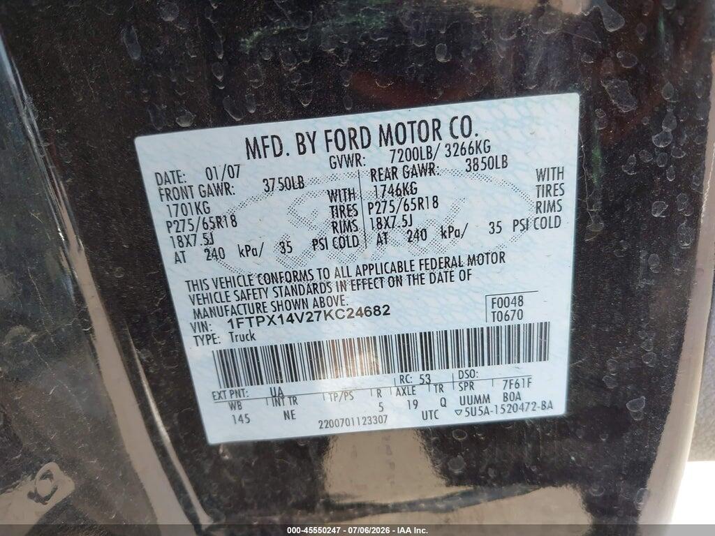 1FTPX14V27KC24682 2007 FORD F-150 photo no. 9