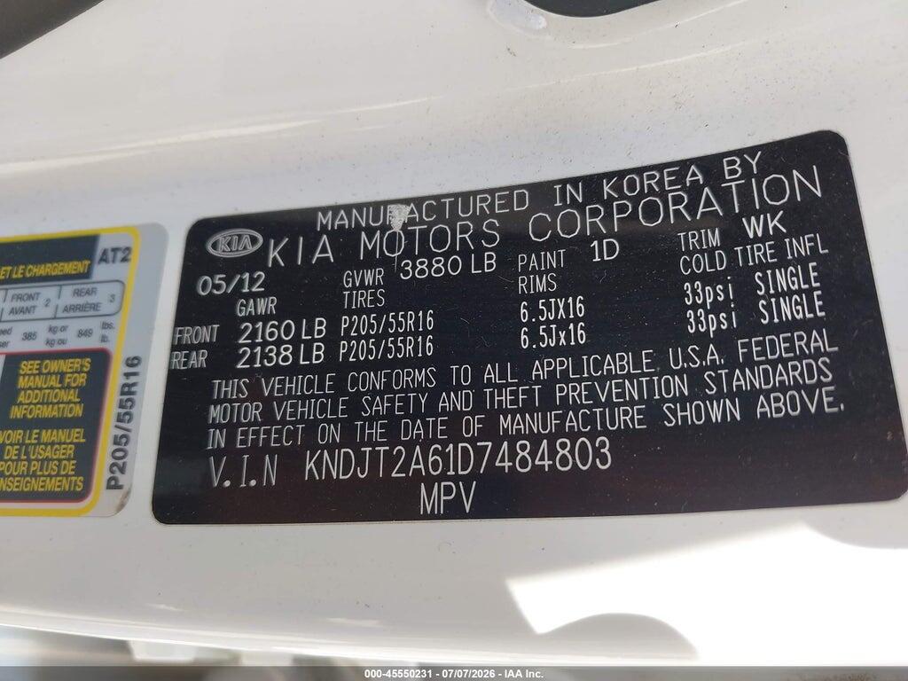 KNDJT2A61D7484803 2013 KIA SOUL photo no. 9