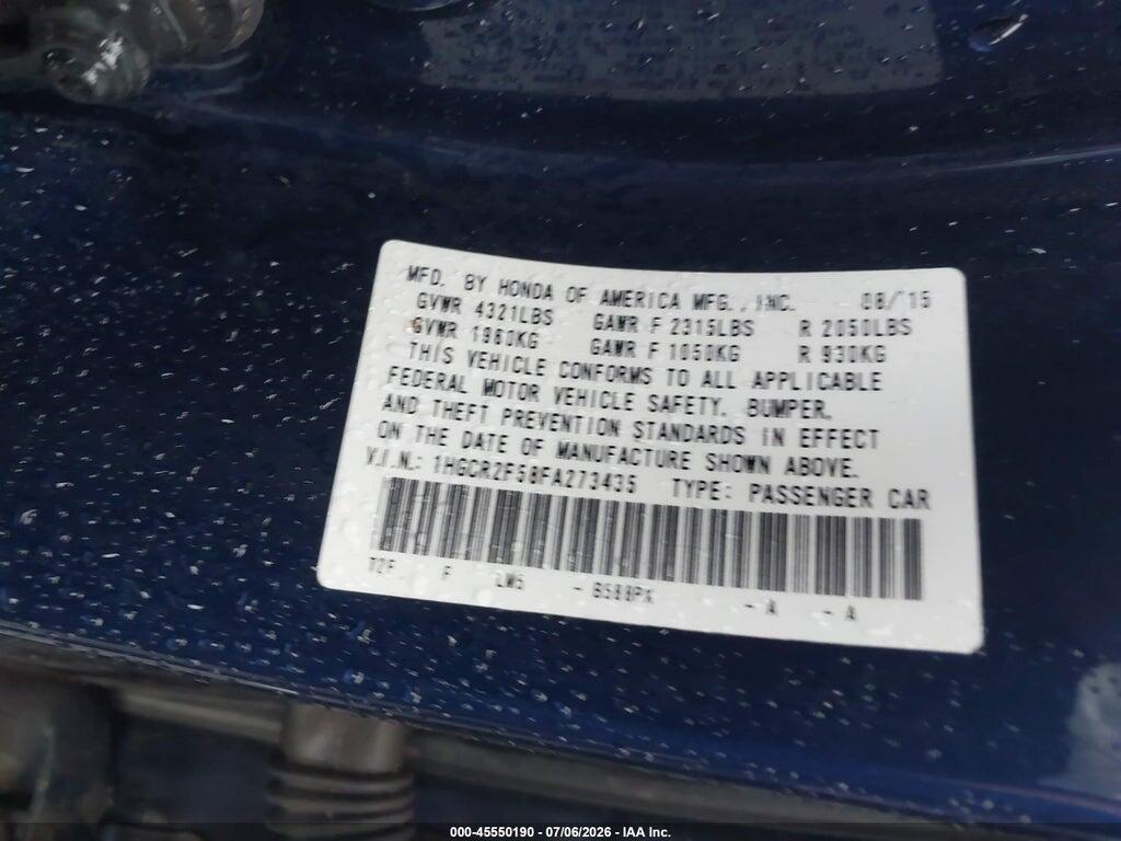 1HGCR2F58FA273435 2015 HONDA ACCORD photo no. 9
