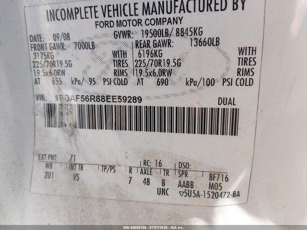1FDAF56R88EE59289 2008 FORD SUPER DUTY F-550 DRW photo no. 8