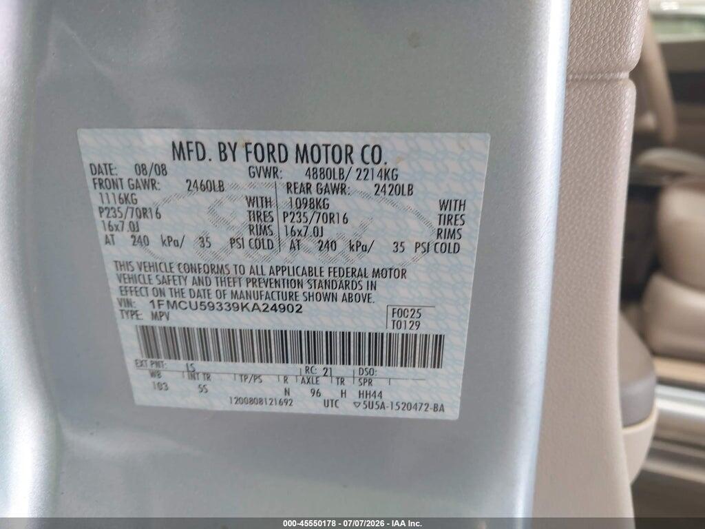 1FMCU59339KA24902 2009 FORD ESCAPE HYBRID photo no. 9
