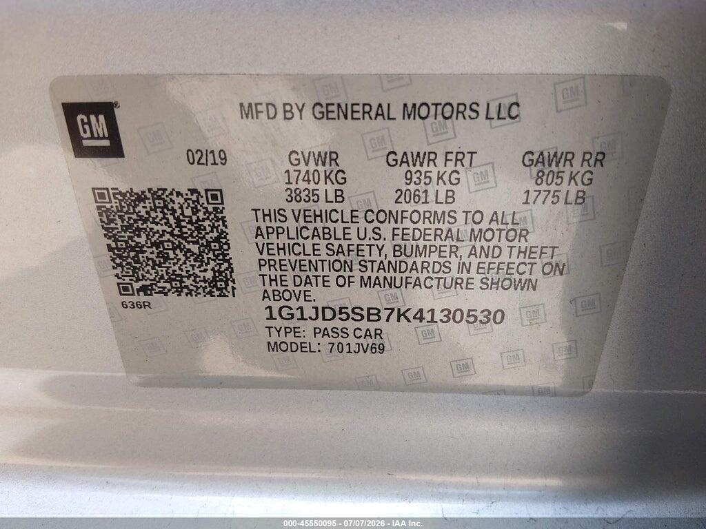 1G1JD5SB7K4130530 2019 CHEVROLET SONIC photo no. 9