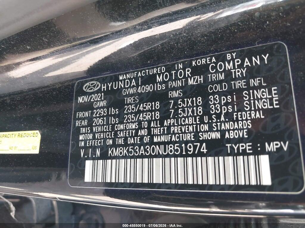 KM8K53A30NU851974 2022 HYUNDAI KONA photo no. 9