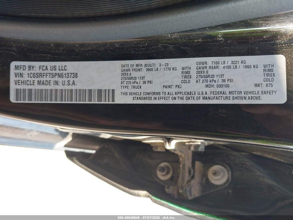 1C6SRFFT5PN613738 2023 RAM 1500 photo no. 9