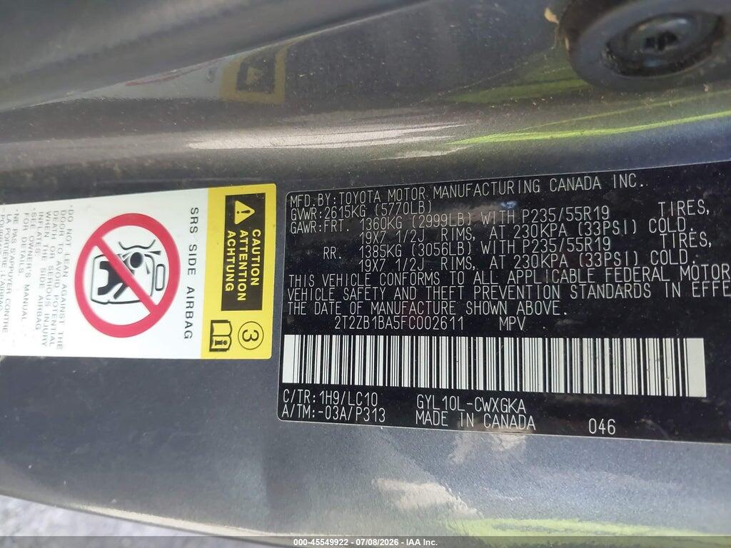 2T2ZB1BA5FC002611 2015 LEXUS RX 450H photo no. 9