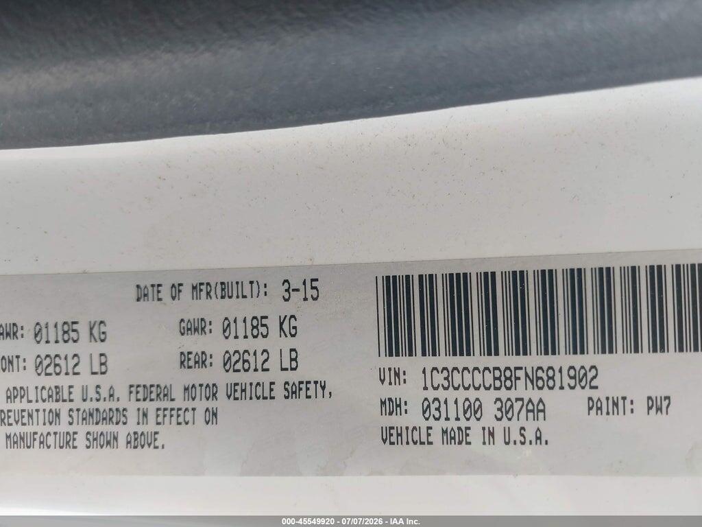 1C3CCCCB8FN681902 2015 CHRYSLER 200 photo no. 9